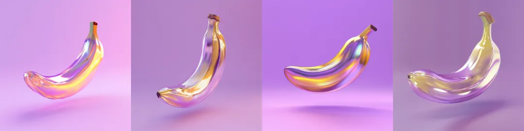 AI-generated banana hologram